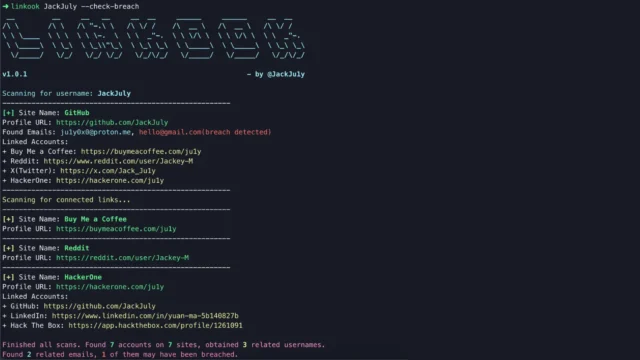 Linkook : A Comprehensive OSINT Tool For Social Media Investigations